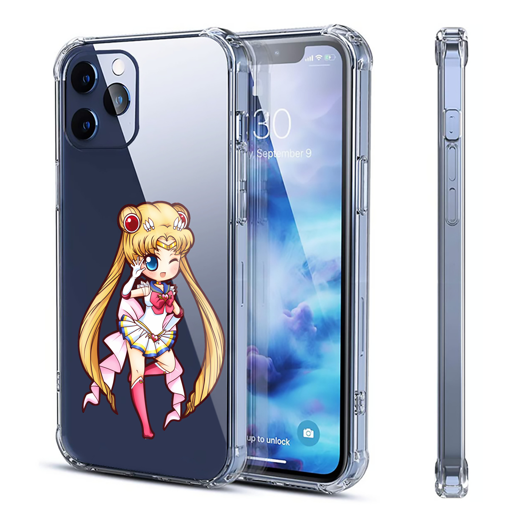 （画像用） 美少女戦士セーラームーン 月野 うさぎ つきの うさぎ Sailor Moon Tsukino Usagi 【iPhone 12シリーズ対応】透明スマホケース（クリアソフトケース）
